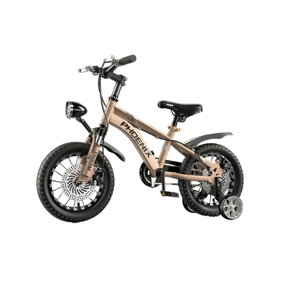 VOLTUS 14/18/22 Children's Knife Foot Support Double-Layer Ring Wheels CNC Training Bicycle Inch - Golden
