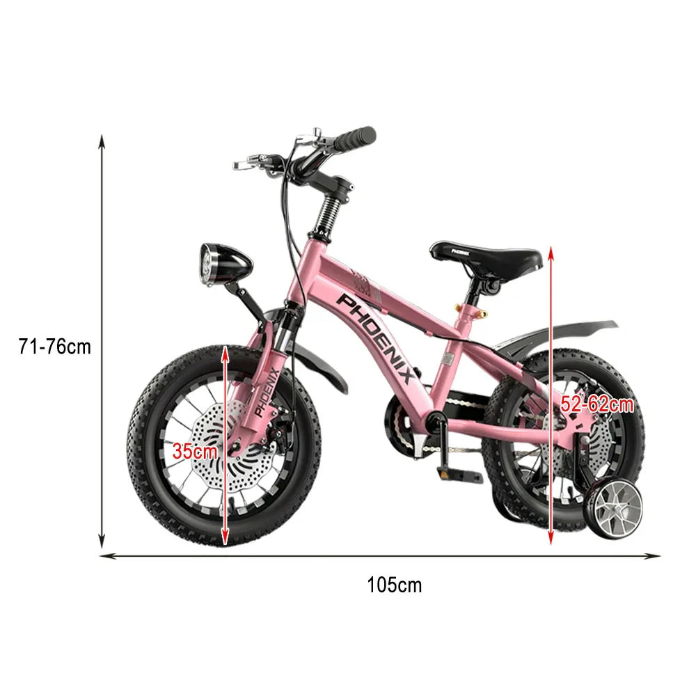 VOLTUS 14/18/22 Knife - Support Foot Bicycle Children's Ring Training Double-Layer CNC Inch Wheels Pink