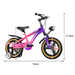 VOLTUS 14/18/22 Training Wheel Alloy - Integrated Bicycle Inch Wheels Foot Support Magnesium Children's Pink&Purple