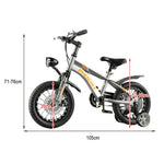 VOLTUS 14/18/22 Ring CNC Foot - Support Children's Bicycle Inch Double-Layer Knife Wheels Training Silvery