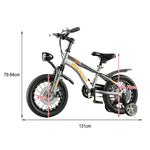 VOLTUS 14/18/22 Ring CNC Foot - Support Children's Bicycle Inch Double-Layer Knife Wheels Training Silvery