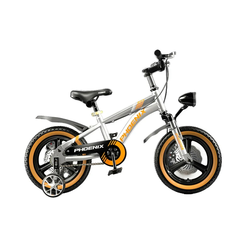 VOLTUS 14/18/22 Upgraded Integrated Alloy Foot Children's Bicycle Training Wheels Support - Inch Magnesium Wheel Silvery