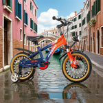 VOLTUS 14/18/22 - Ring Integrated Training Alloy CNC Children's Inch Support Double-Layer Wheel Magnesium Foot Wheels Bicycle Knife Blue&Orange