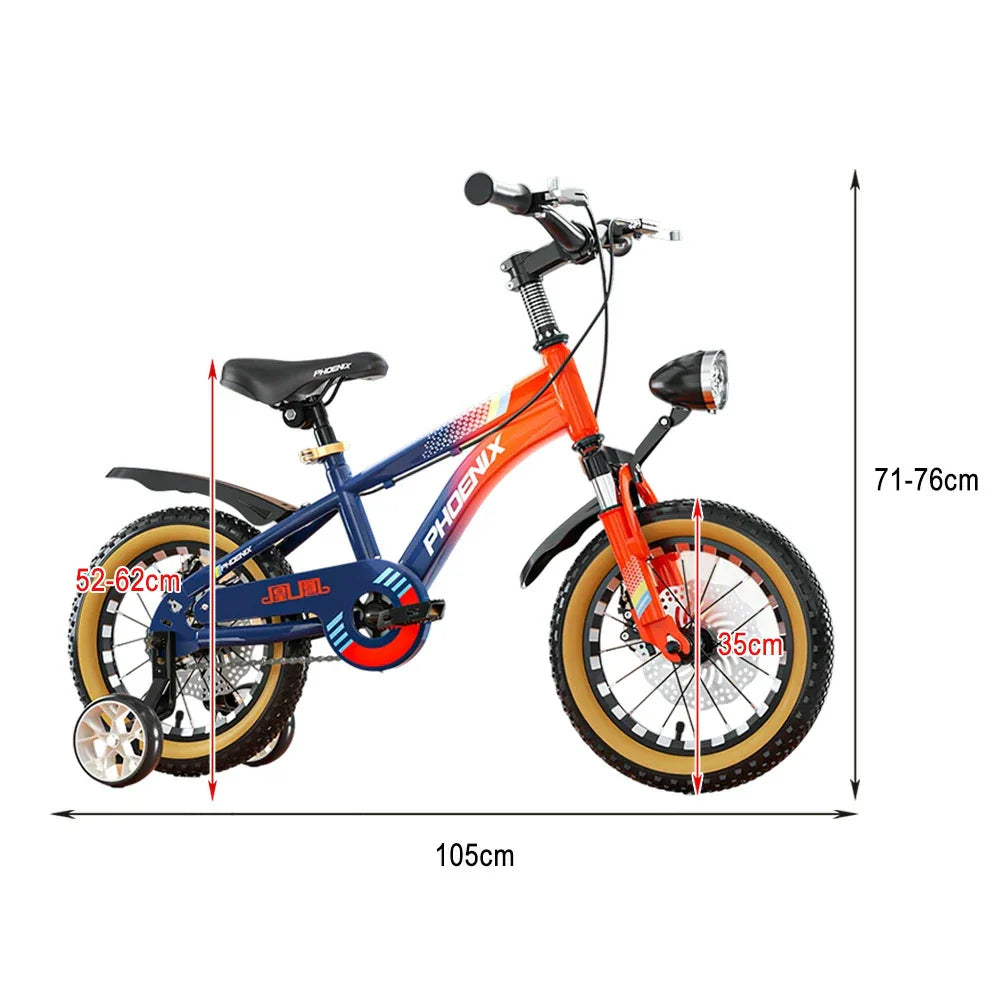 VOLTUS 14/18/22 - Ring Integrated Training Alloy CNC Children's Inch Support Double-Layer Wheel Magnesium Foot Wheels Bicycle Knife Blue&Orange