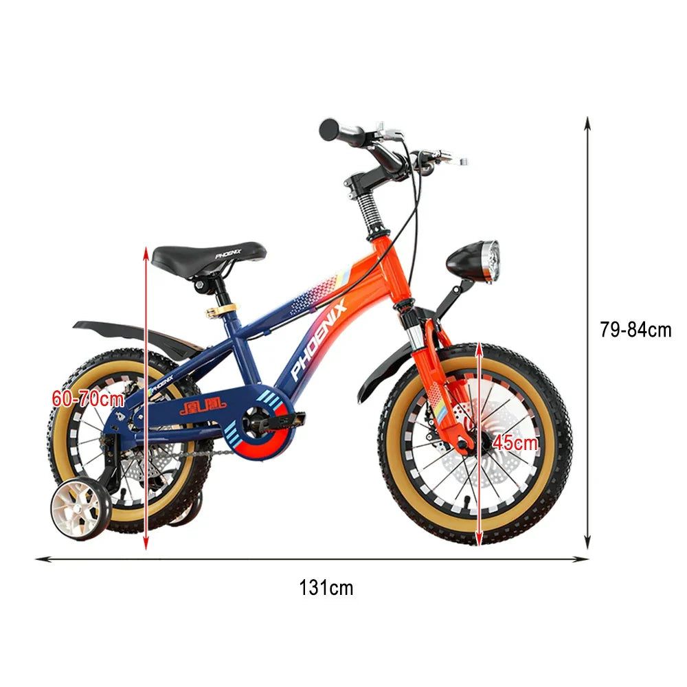VOLTUS 14/18/22 - Ring Integrated Training Alloy CNC Children's Inch Support Double-Layer Wheel Magnesium Foot Wheels Bicycle Knife Blue&Orange