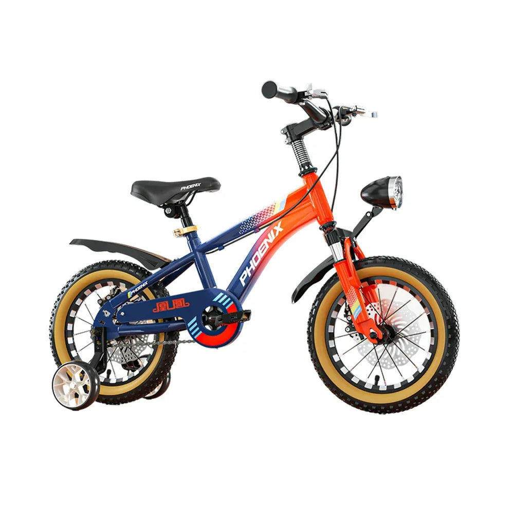 VOLTUS 14/18/22 - Ring Integrated Training Alloy CNC Children's Inch Support Double-Layer Wheel Magnesium Foot Wheels Bicycle Knife Blue&Orange