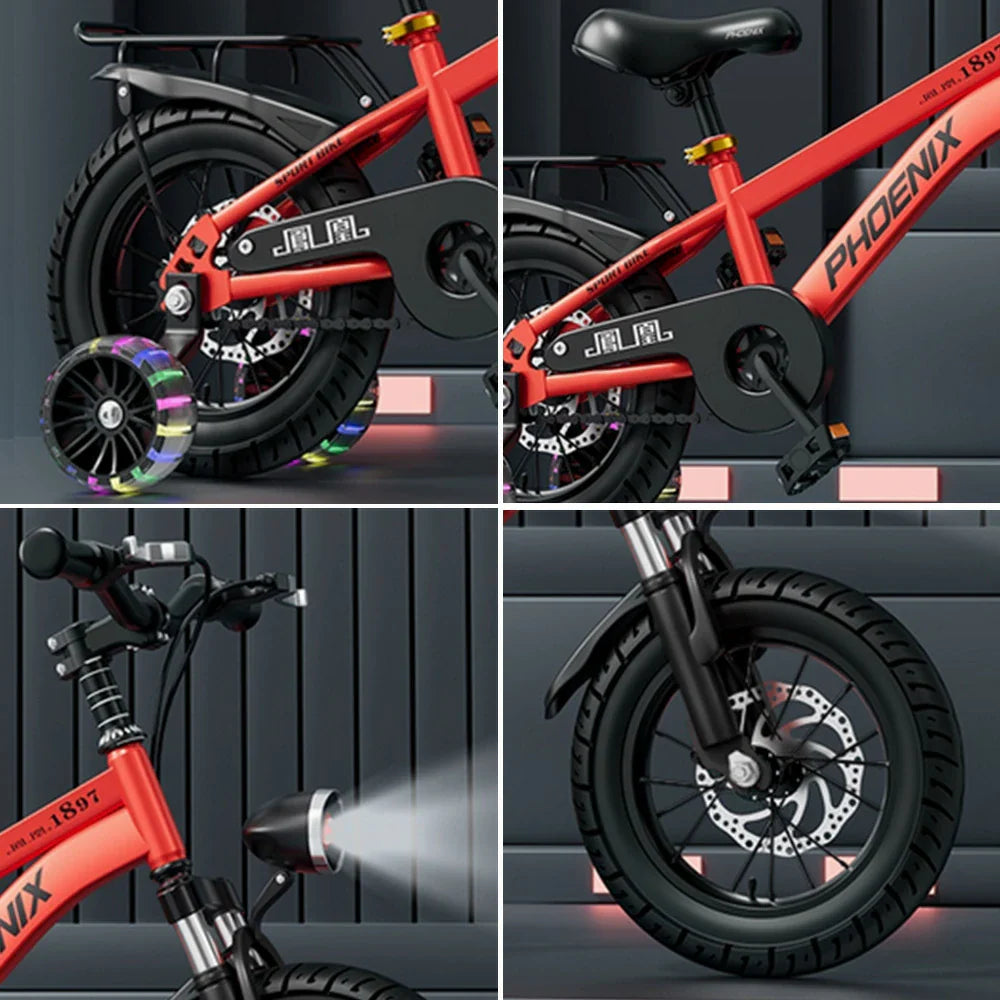 VOLTUS 18/20/22 or - Rear - Bike Wheels with Spoke Kids' Integrated Seat Red