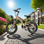 VOLTUS 14/18/22 Children's Knife Foot Support Double-Layer Ring Wheels CNC Training Bicycle Inch - Golden