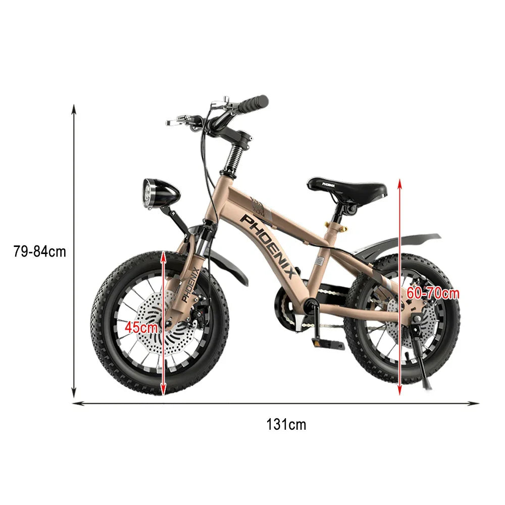 VOLTUS 14/18/22 Children's Knife Foot Support Double-Layer Ring Wheels CNC Training Bicycle Inch - Golden