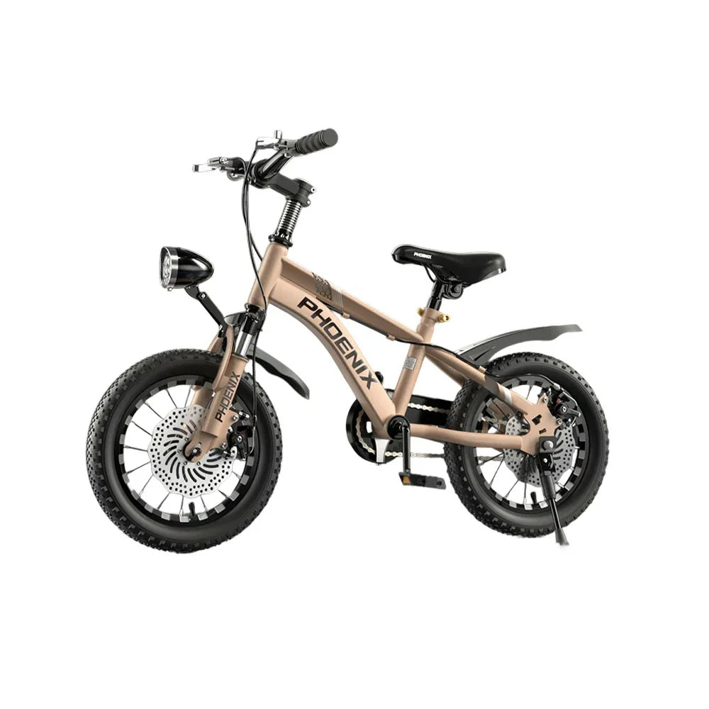VOLTUS 14/18/22 Children's Knife Foot Support Double-Layer Ring Wheels CNC Training Bicycle Inch - Golden