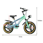 VOLTUS 14/18/22 Children's Wheel Magnesium Training Bicycle Integrated Alloy Inch - Wheels Foot Support Grey&Green