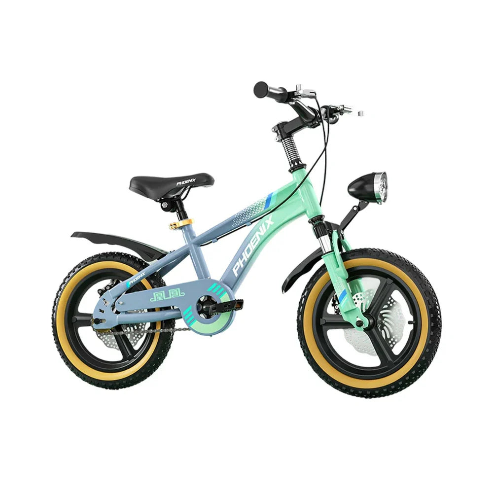 VOLTUS 14/18/22 Children's Wheel Magnesium Training Bicycle Integrated Alloy Inch - Wheels Foot Support Grey&Green