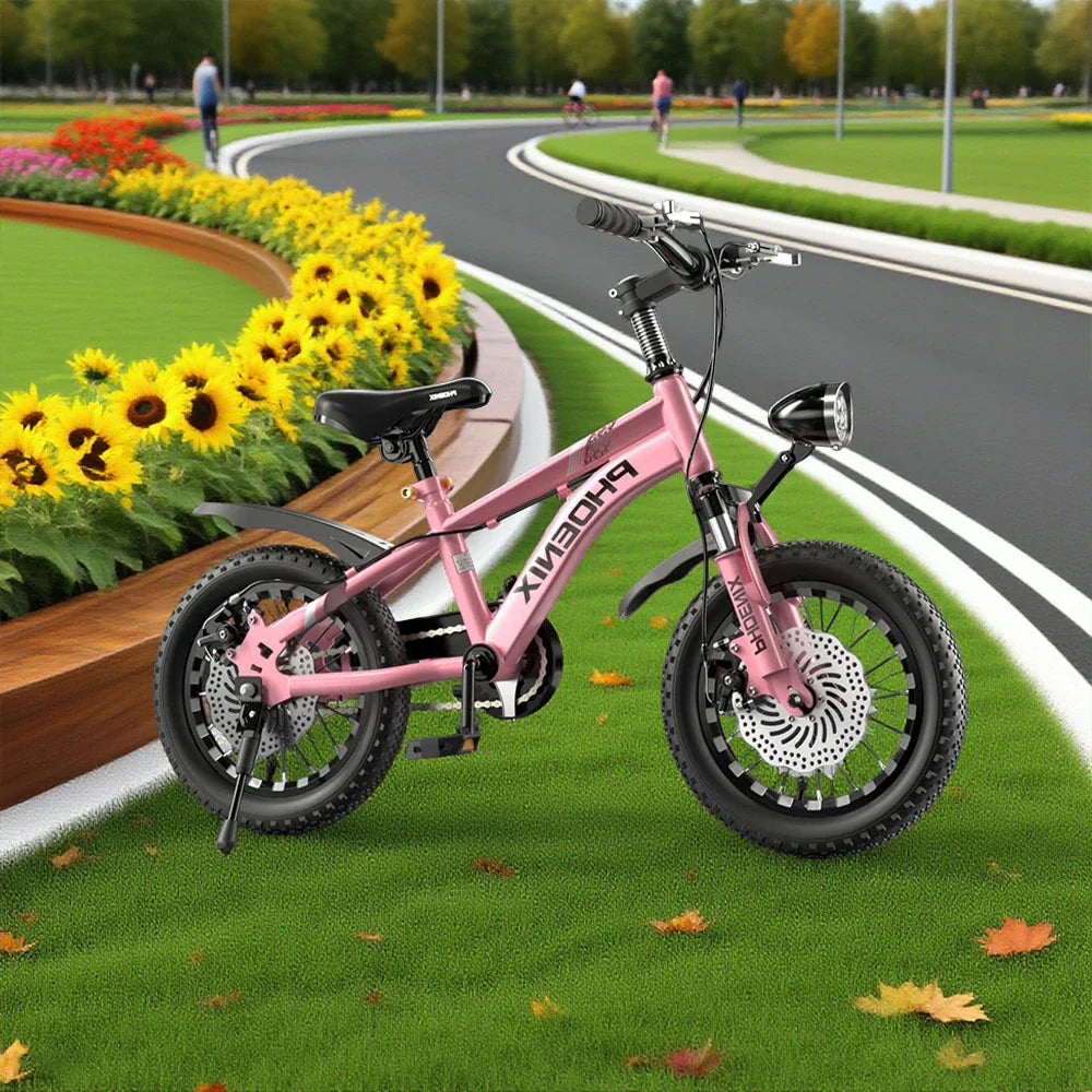 VOLTUS 14/18/22 Knife - Support Foot Bicycle Children's Ring Training Double-Layer CNC Inch Wheels Pink