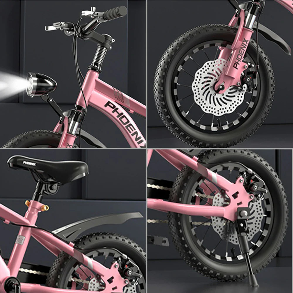 VOLTUS 14/18/22 Knife - Support Foot Bicycle Children's Ring Training Double-Layer CNC Inch Wheels Pink