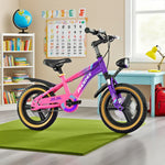 VOLTUS 14/18/22 Training Wheel Alloy - Integrated Bicycle Inch Wheels Foot Support Magnesium Children's Pink&Purple