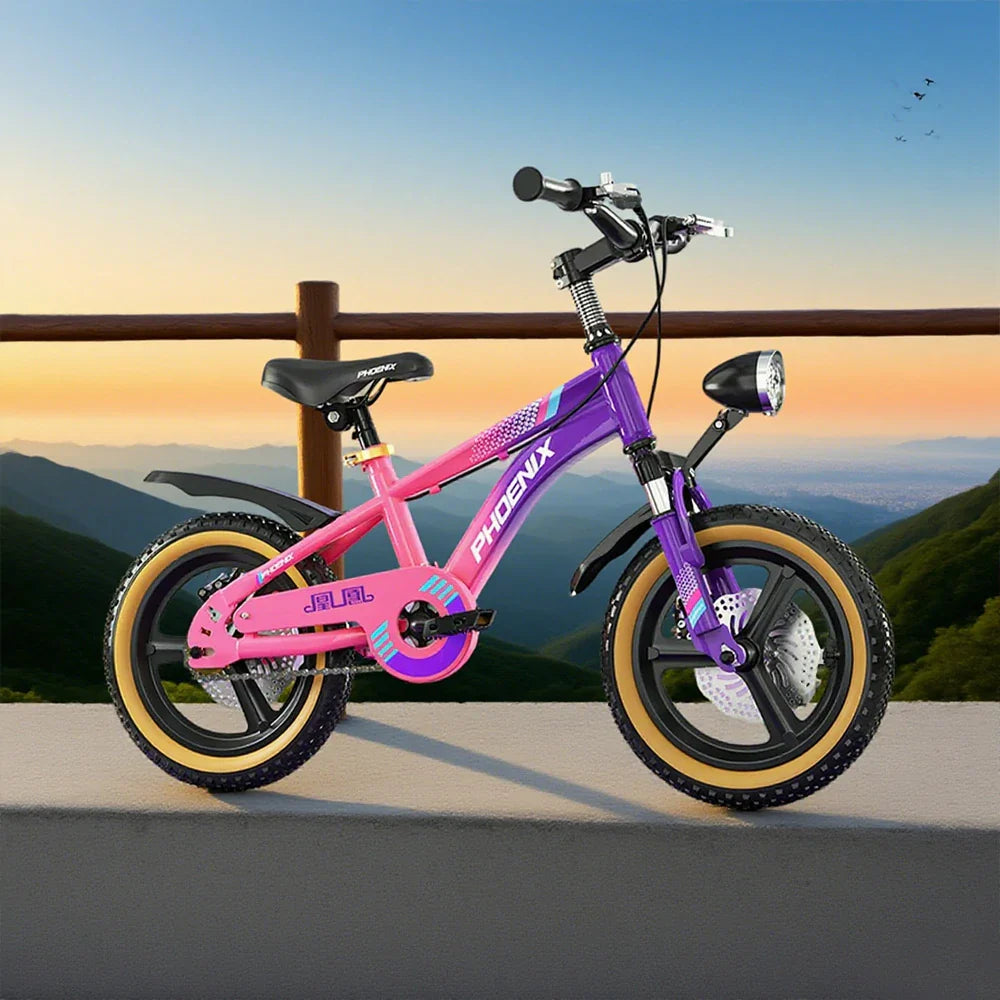 VOLTUS 14/18/22 Training Wheel Alloy - Integrated Bicycle Inch Wheels Foot Support Magnesium Children's Pink&Purple