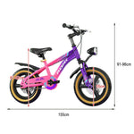 VOLTUS 14/18/22 Training Wheel Alloy - Integrated Bicycle Inch Wheels Foot Support Magnesium Children's Pink&Purple