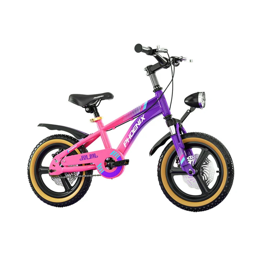 VOLTUS 14/18/22 Training Wheel Alloy - Integrated Bicycle Inch Wheels Foot Support Magnesium Children's Pink&Purple