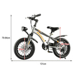 VOLTUS 14/18/22 Ring CNC Foot - Support Children's Bicycle Inch Double-Layer Knife Wheels Training Silvery