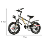 VOLTUS 14/18/22 Ring CNC Foot - Support Children's Bicycle Inch Double-Layer Knife Wheels Training Silvery