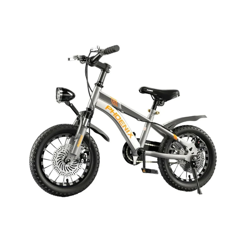 VOLTUS 14/18/22 Ring CNC Foot - Support Children's Bicycle Inch Double-Layer Knife Wheels Training Silvery