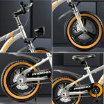 VOLTUS 14/18/22 Upgraded Integrated Alloy Foot Children's Bicycle Training Wheels Support - Inch Magnesium Wheel Silvery