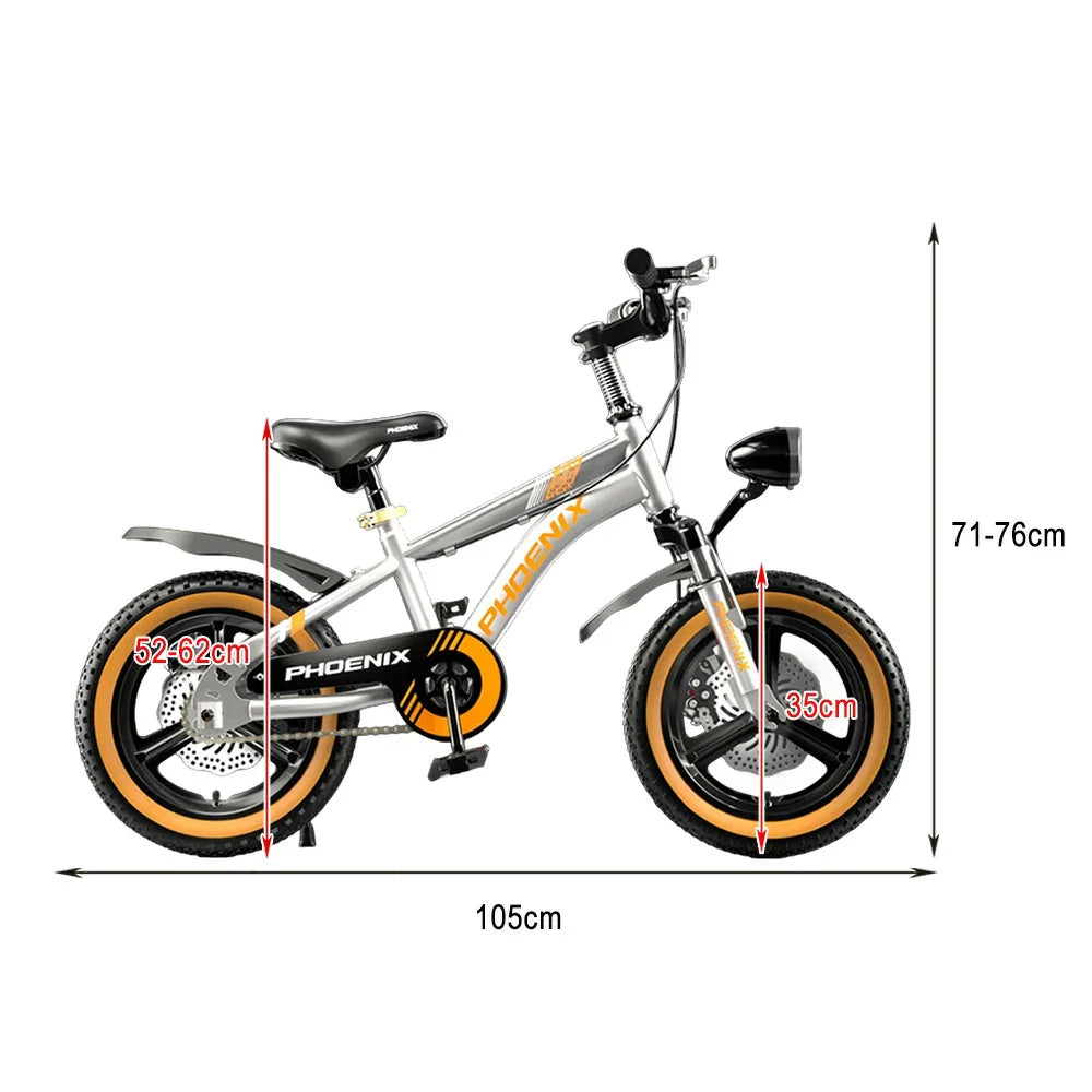 VOLTUS 14/18/22 Upgraded Integrated Alloy Foot Children's Bicycle Training Wheels Support - Inch Magnesium Wheel Silvery