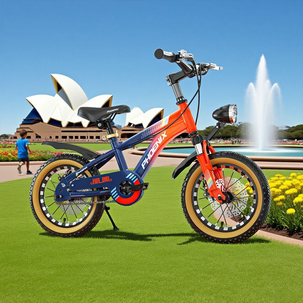 VOLTUS 14/18/22 - Ring Integrated Training Alloy CNC Children's Inch Support Double-Layer Wheel Magnesium Foot Wheels Bicycle Knife Blue&Orange