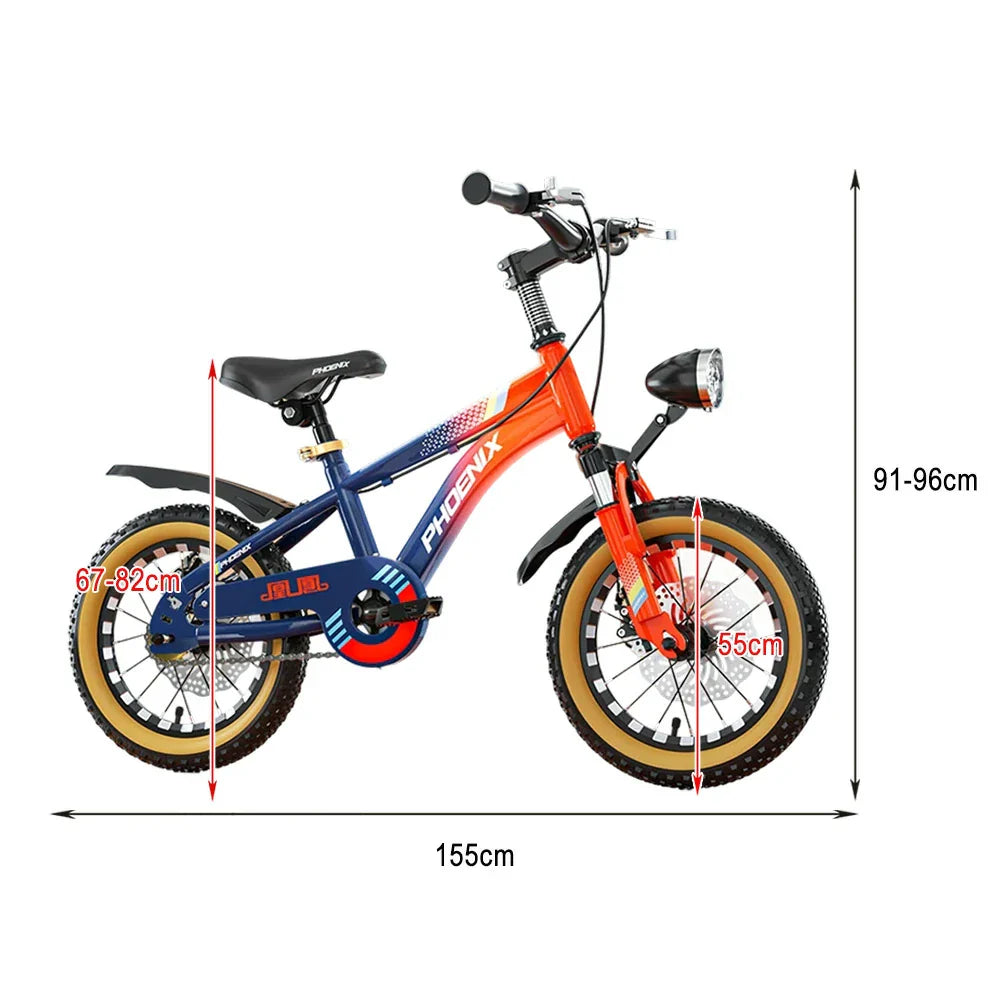 VOLTUS 14/18/22 - Ring Integrated Training Alloy CNC Children's Inch Support Double-Layer Wheel Magnesium Foot Wheels Bicycle Knife Blue&Orange