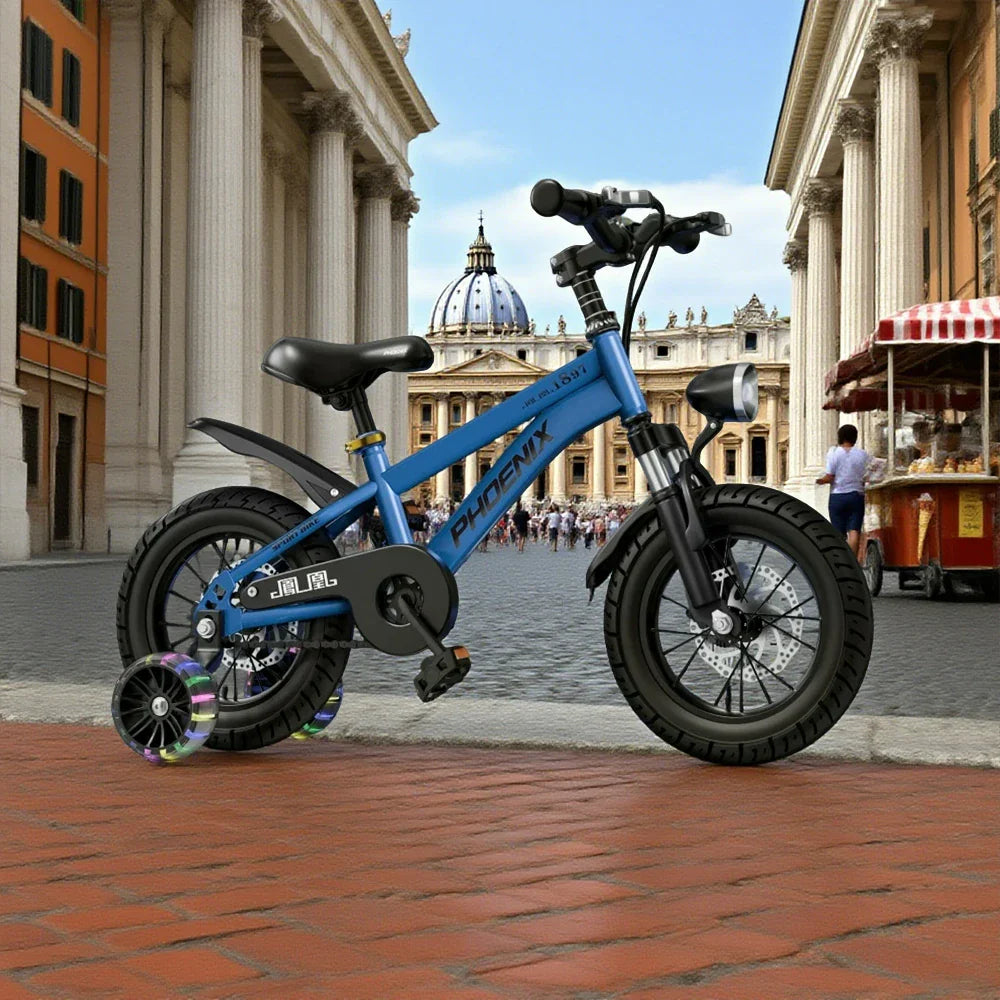 VOLTUS 18/20/22 - Mudguard, Seat, Bike with Integrated Rear Kids' - No or Wheels Spoke Sport Blue