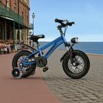 VOLTUS 18/20/22 - Mudguard, Seat, Bike with Integrated Rear Kids' - No or Wheels Spoke Sport Blue