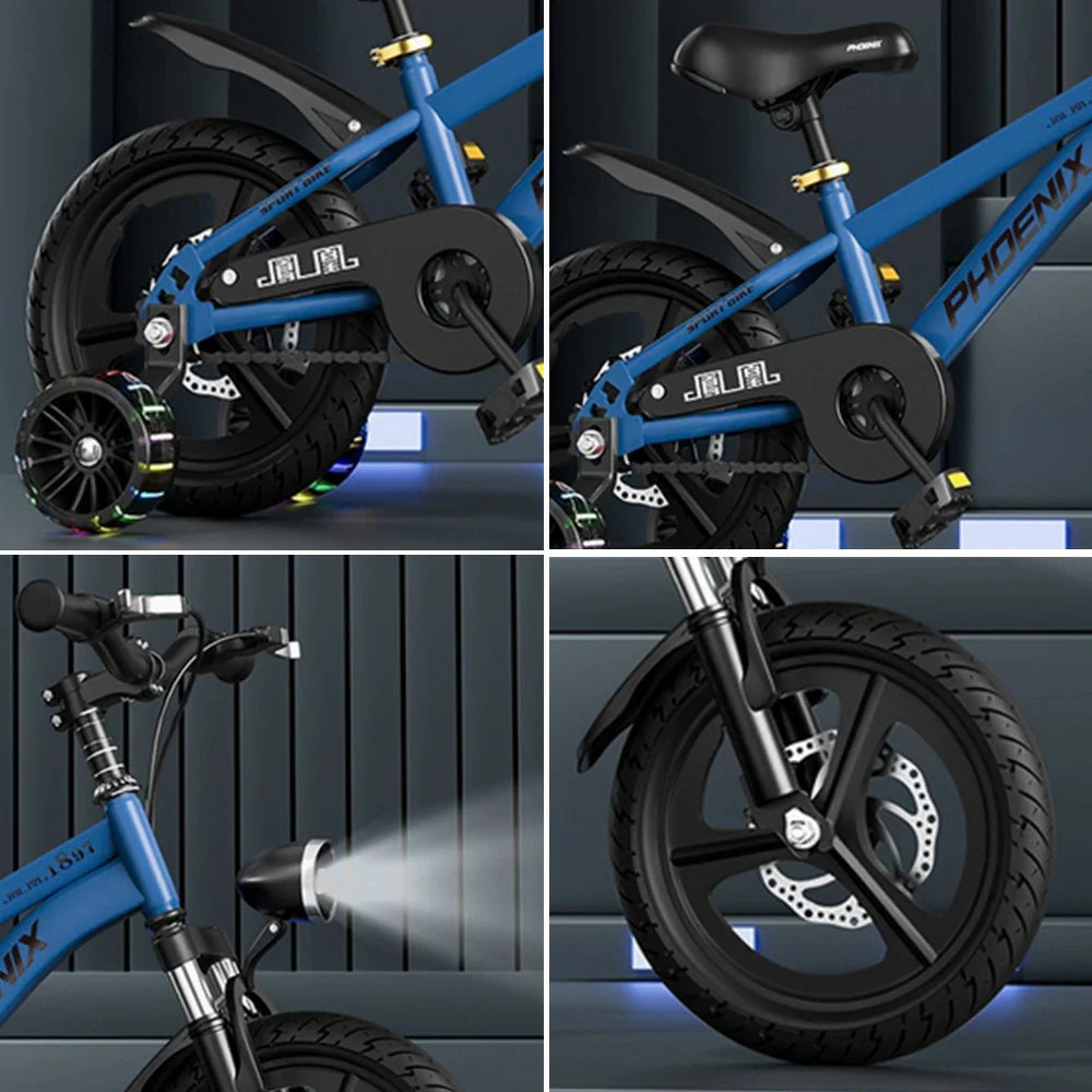 VOLTUS 18/20/22 - Mudguard, Seat, Bike with Integrated Rear Kids' - No or Wheels Spoke Sport Blue