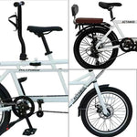 VOLTUS 20 with 3 Seat Upgraded Folding Bicycle Shock-Absorbing Inch Rear Double Fold - Tailstock-White