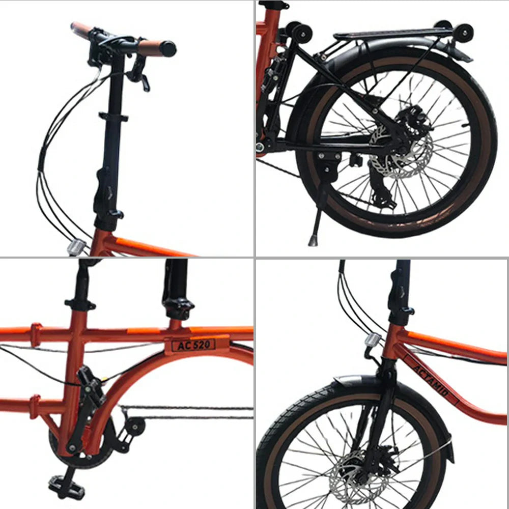 VOLTUS 20 Double Inch 4-Fold Bike Absorber Upgraded with Shock Design Seat-Orange