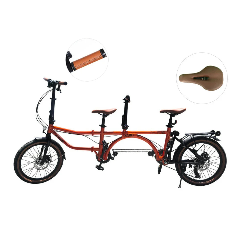 VOLTUS 20 Double Inch 4-Fold Bike Absorber Upgraded with Shock Design Seat-Orange