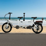 VOLTUS 20 with 3 Seat Upgraded Folding Bicycle Shock-Absorbing Inch Rear Double Fold - Tailstock-White