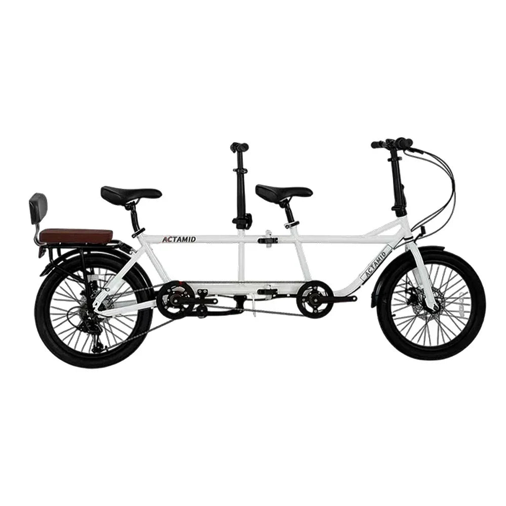 VOLTUS 20 with 3 Seat Upgraded Folding Bicycle Shock-Absorbing Inch Rear Double Fold - Tailstock-White
