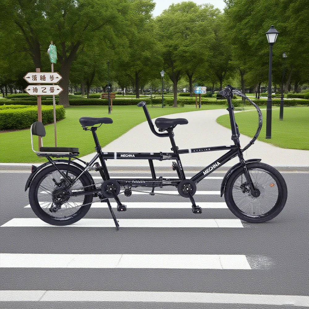 VOLTUS 2-Person Folding - Speed Bicycle 24-inch Single Black/Orange/White