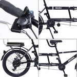 VOLTUS 2-Person Folding - Speed Bicycle 24-inch Single Black/Orange/White