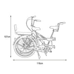 VOLTUS 2-Person Folding - Speed Bicycle 24-inch Single Black/Orange/White