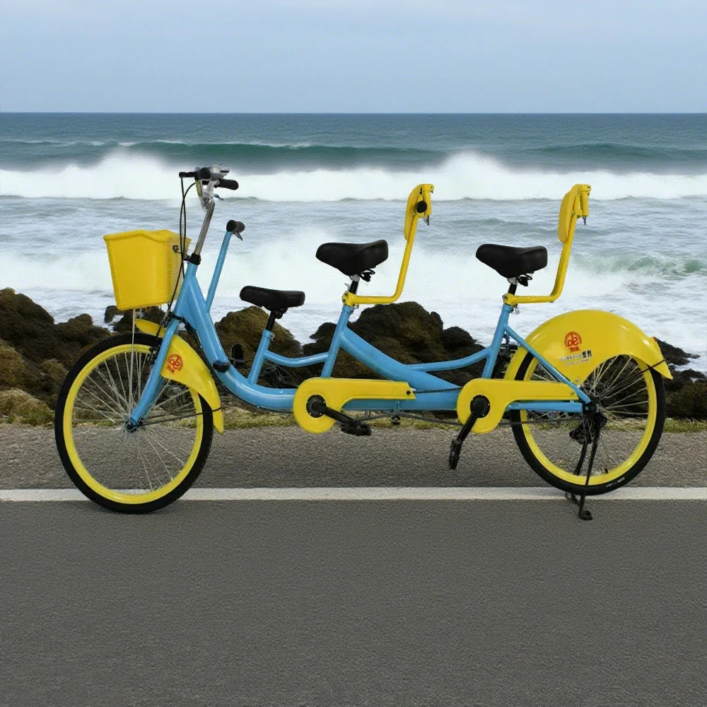VOLTUS 3-Seater/4-Seater Sightseeing Bicycle Person Three Bike-Blue/Red/Green