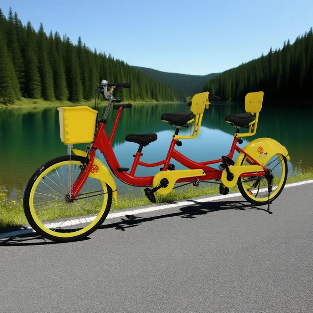 VOLTUS 3-Seater/4-Seater Sightseeing Bicycle Person Three Bike-Blue/Red/Green