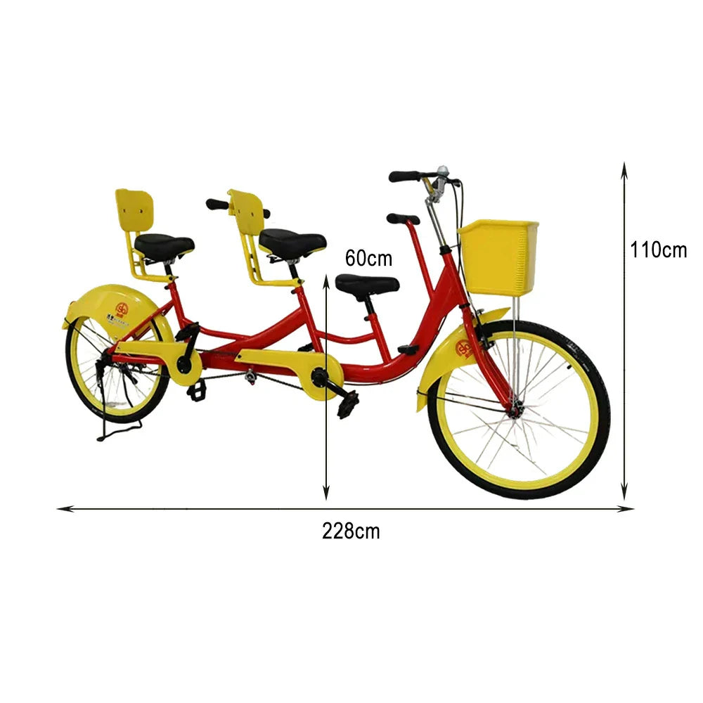 VOLTUS 3-Seater/4-Seater Sightseeing Bicycle Person Three Bike-Blue/Red/Green