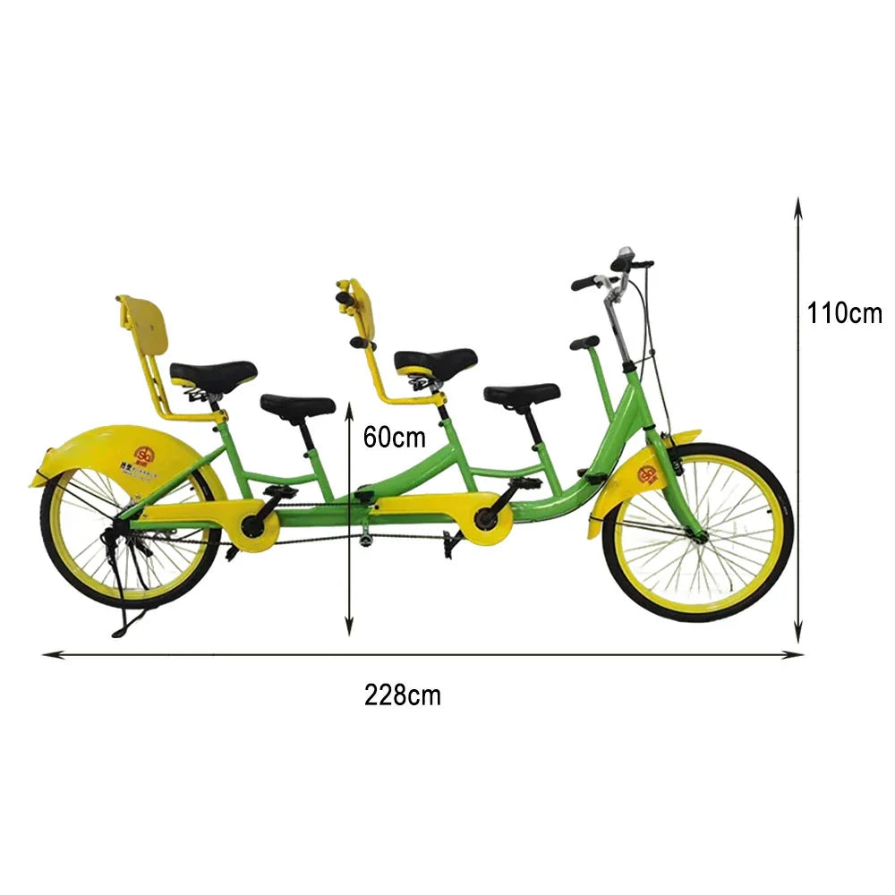 VOLTUS 3-Seater/4-Seater Sightseeing Bicycle Person Three Bike-Blue/Red/Green