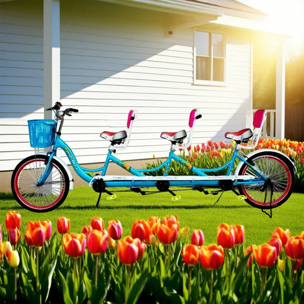 VOLTUS Three Sightseeing Comfortable Seat Seater Bicycle Red/Green/Blue