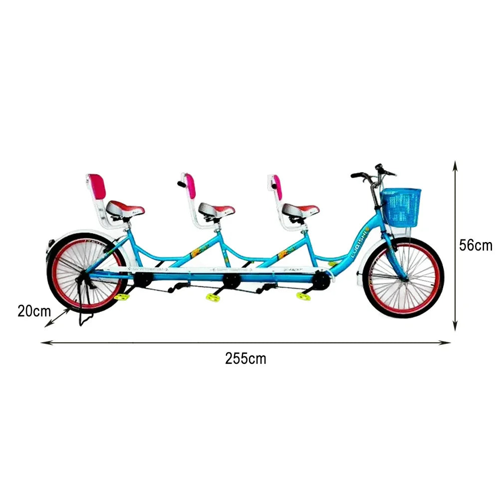 VOLTUS Three Sightseeing Comfortable Seat Seater Bicycle Red/Green/Blue