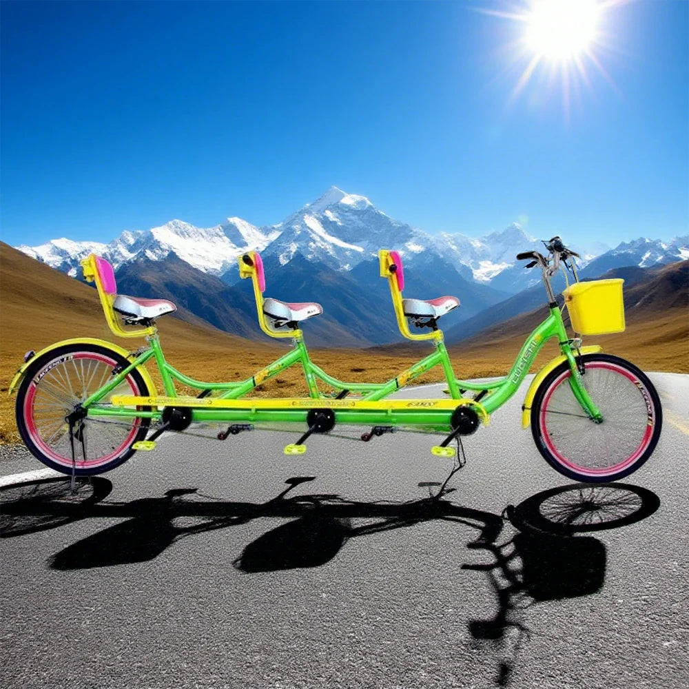 VOLTUS Three Sightseeing Comfortable Seat Seater Bicycle Red/Green/Blue