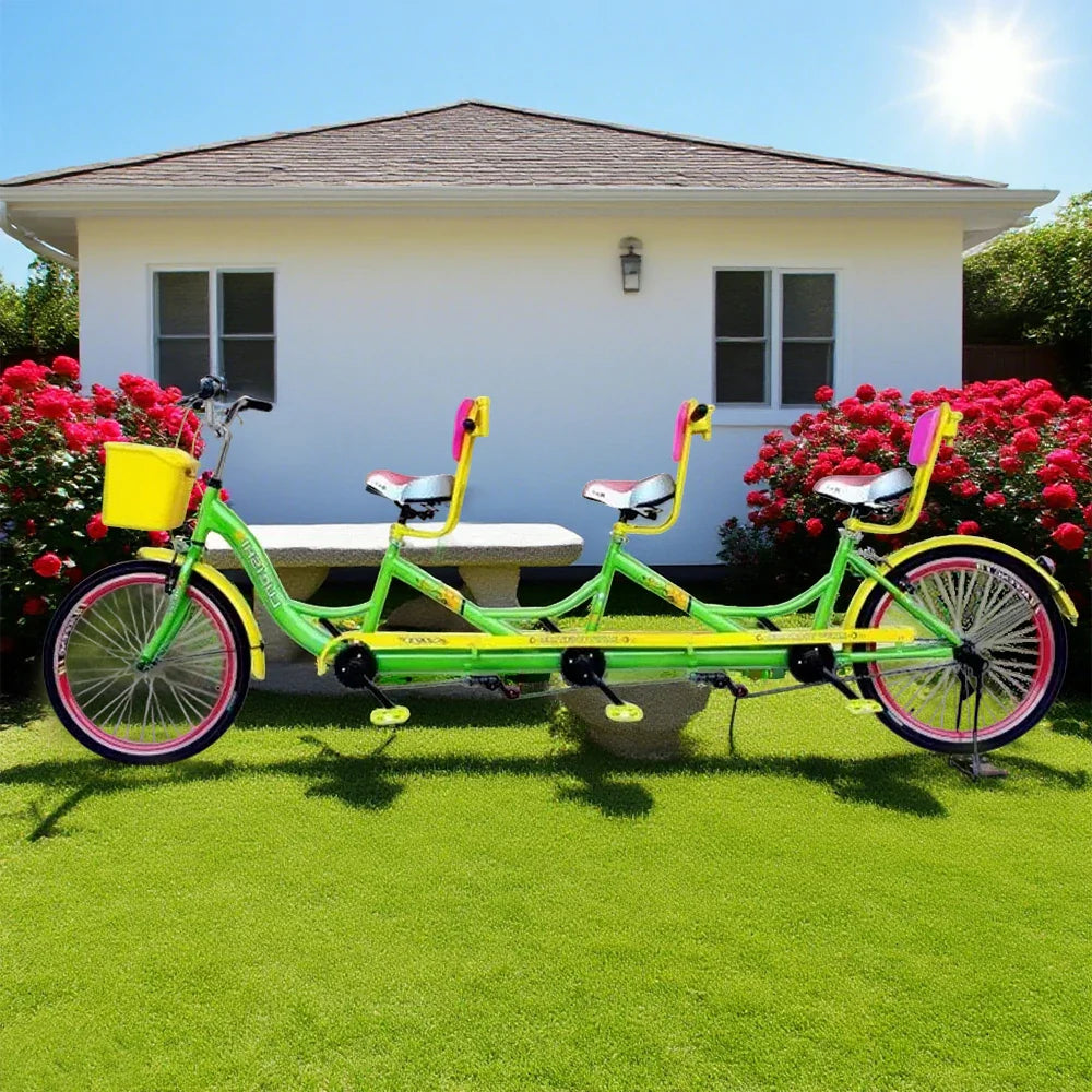 VOLTUS Three Sightseeing Comfortable Seat Seater Bicycle Red/Green/Blue