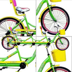 VOLTUS Three Sightseeing Comfortable Seat Seater Bicycle Red/Green/Blue