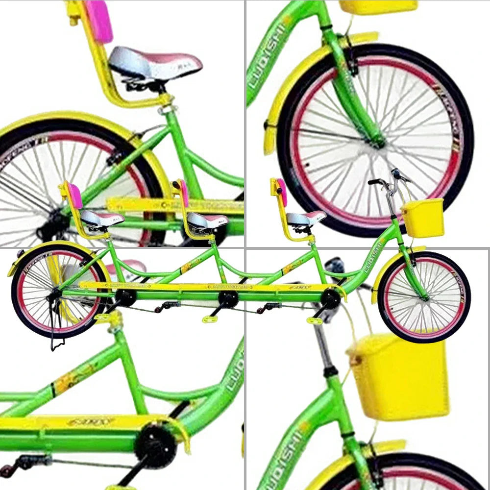 VOLTUS Three Sightseeing Comfortable Seat Seater Bicycle Red/Green/Blue